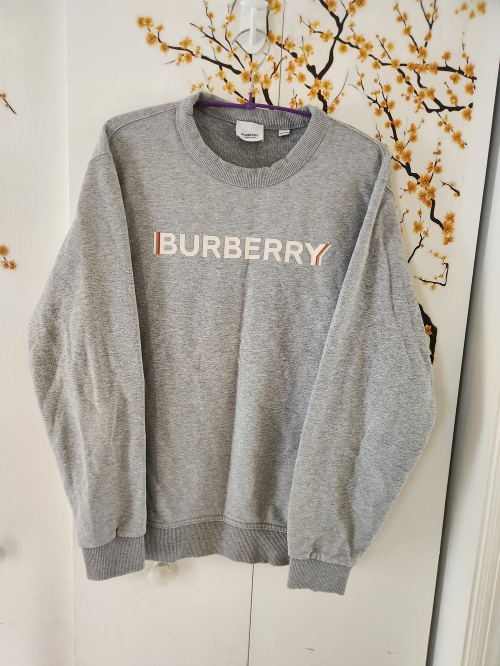 Burberry Gray Logo Crewneck Sweater